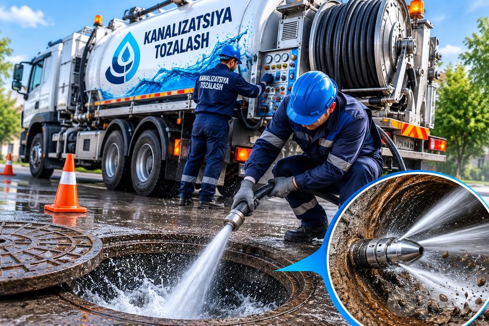 Канализация тозалаш хизмати Сантехник. Kanalizatsiya tozalash xizmati
