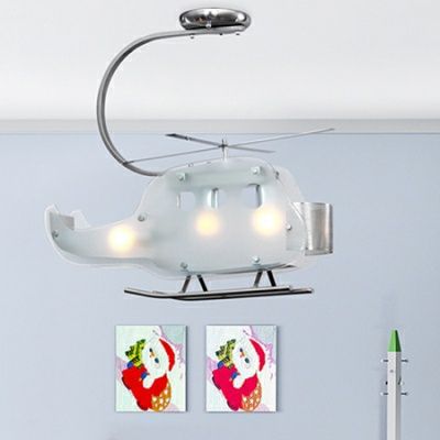 Corp de iluminat/lustra elicopter pt camera copiilor cu becuri incluse