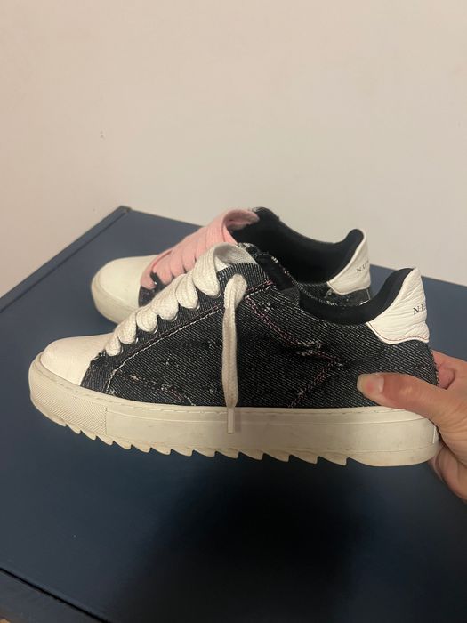 Numeris adidasi originali alb negru sirete alb/roz, size 43, stare foarte buna