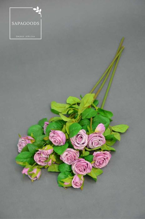 Фиолетовая Куставая Роза 5 голов 70см 1шт