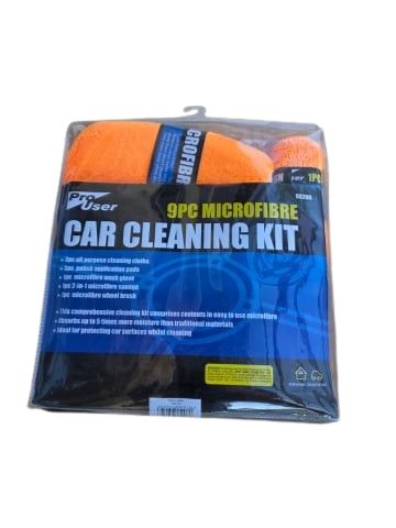 Kit Curățare Auto 9 Piese din Microfibră