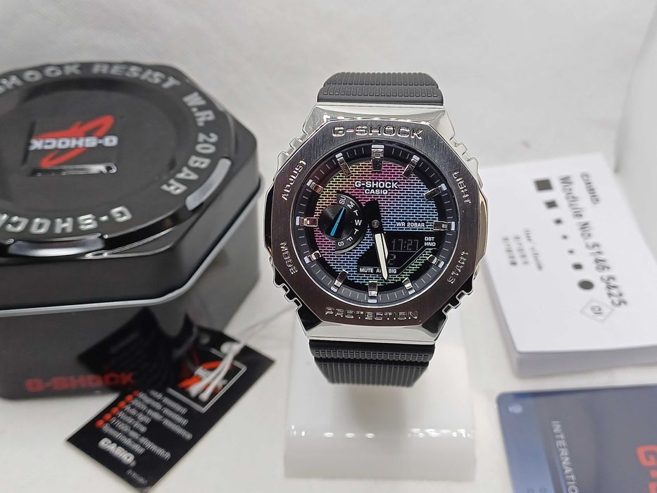 Ceas Casio g shock GM 2100 Metal Brick Wall Black .Nou, Garantie 2ani