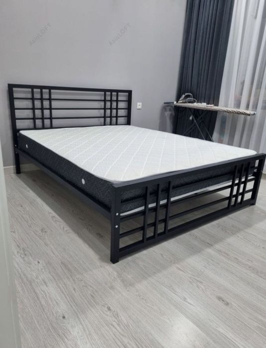 Двуспальная  Кровать Loft krovat темир крават metal kalavat Лофт