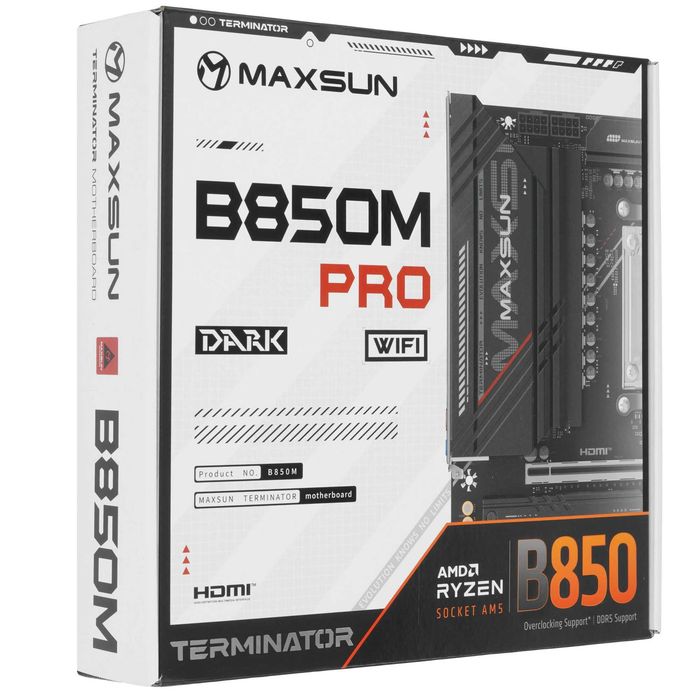 - Материнская плата Maxsun Terminator B850M PRO DARK WIFI DDR5