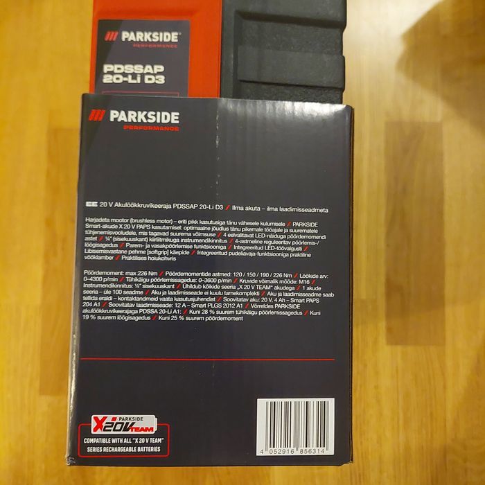 Masina de insurubat cu impact PARKSIDE PERFORMANCE  20-Li D3, 1/4"