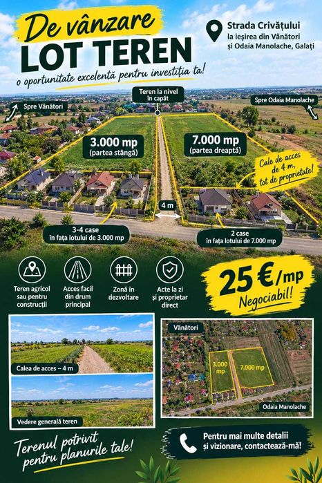1000 MP TEREN – 25 €/MP | VÂNĂTORI
