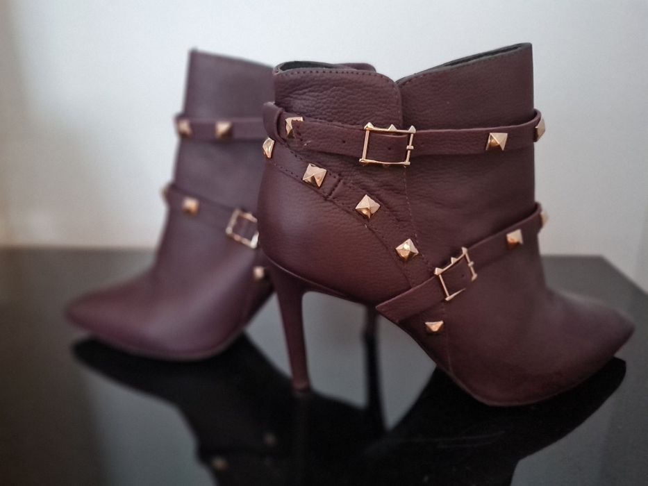 Botine dama bordo, elegante