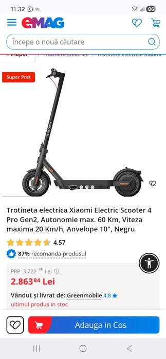 Vând trotineta electric xiaomi 4pro Gen2
