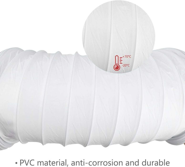 Шумопонижаващ въздуховод PVC Inntek, 150 мм, дължина 3 м -за аспиратор