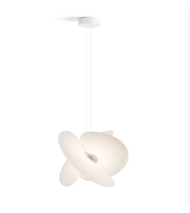 Lampă suspendată avangardistă Levante LED cu abajur alb, LUCEPLAN