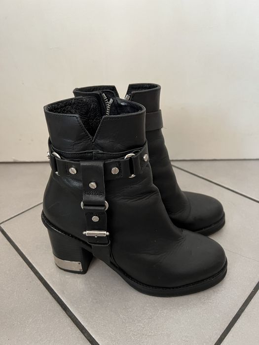 Дамски боти на ток естествена кожа Zara, Topshop