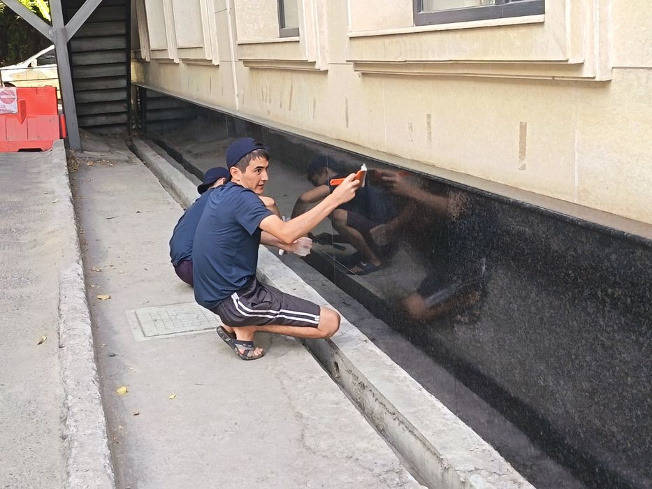 чистка брусчатки, цокола, гранита и мрамор, Мойка Bruschatka yuvish