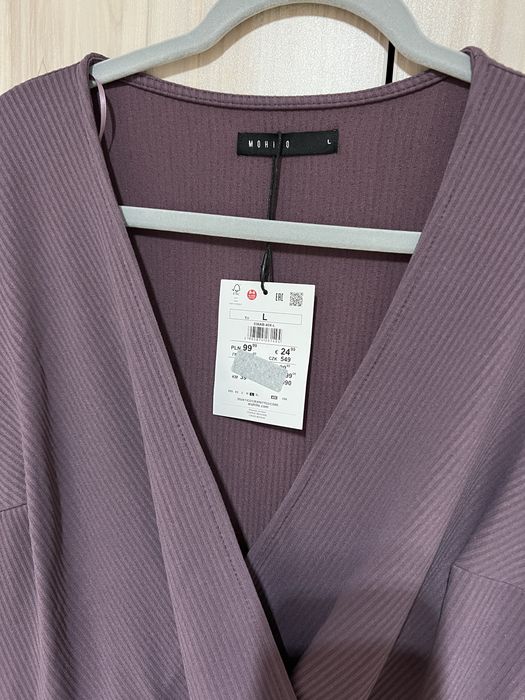 Лилава рокля с дълъг ръкав Mohito