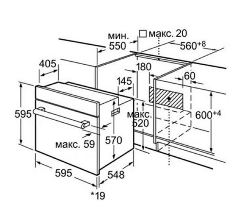 Духовой шкаф встраемая Bosch газовая панель Bosch