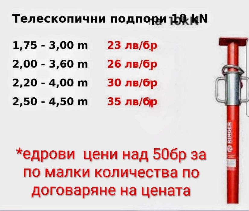 Телескопични подпори - хюнебеци шпризи топ състояние