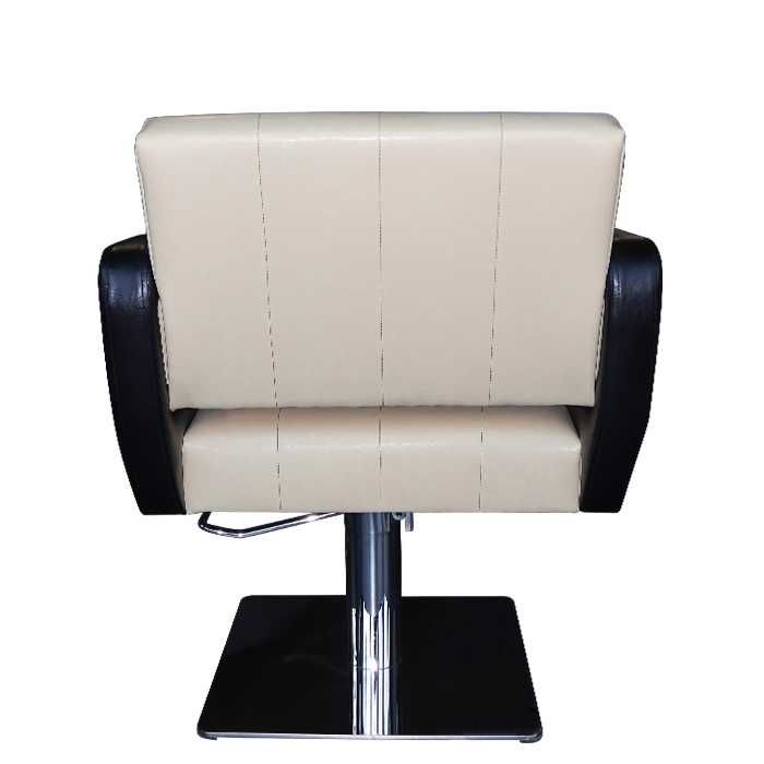 Фризьорски стол M403, крем бял и черен - нов модел