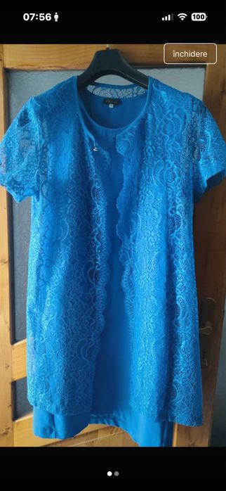 Rochie Carla Albastru Royal cu bolero asortat