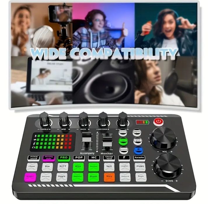 Placa de sunet externa mixer dj cu efecte de sunet și Bluetooth