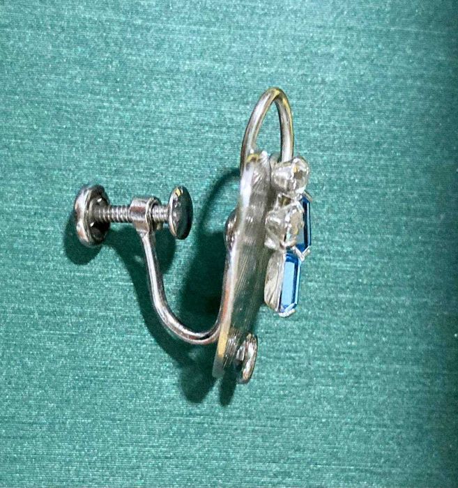 Серебряный винтажный комплект Carl Art (США, 1940–50), серьги и брошь