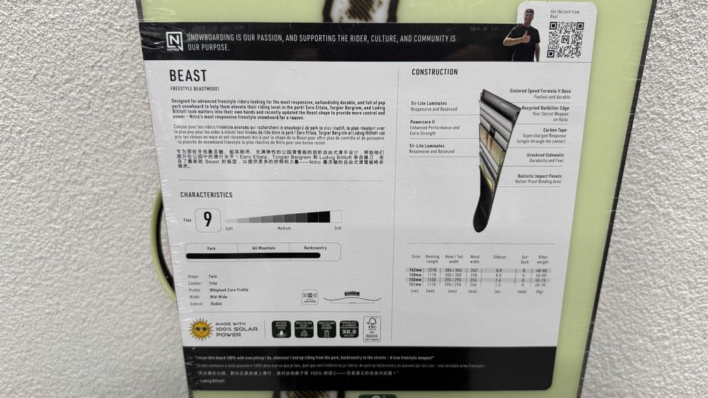 placa noua snowboard nitro beast L155cm