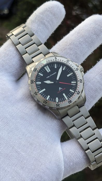Като нов Militado 39mm Dive Watch Sapphire Crystal 200M Swiss Luminous