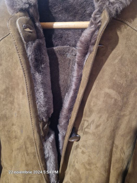 Haina de blana naturala maro dama cu gluga