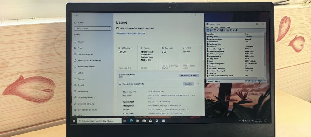 Laptop Lenovo Ideapad 3_Ryzen 5 3500U _12GB DDR4_15.6"FHD_256 SSD_NOU_