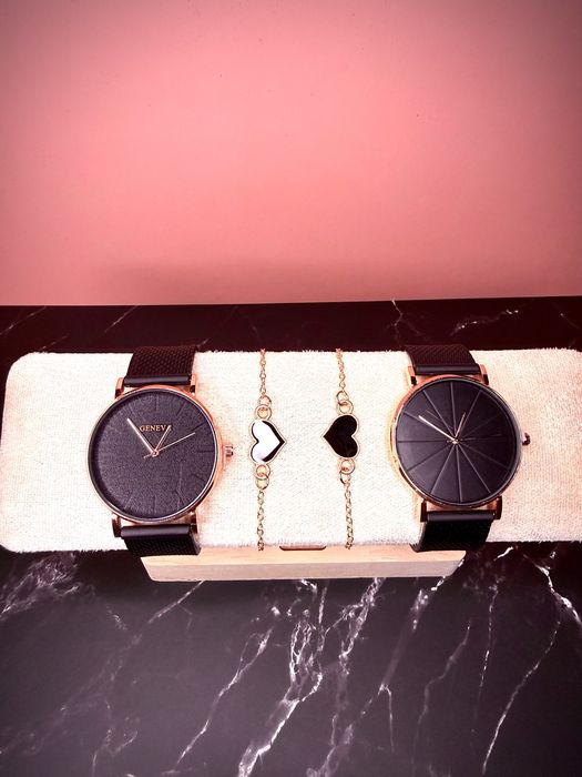 За нея: женски часовник+гривна+подаръчен аранжимент.