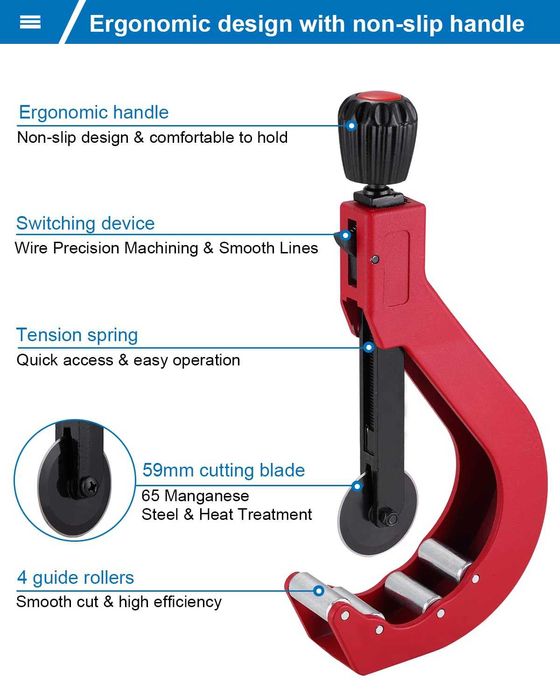 BAOSHISHAN ножица за PVC тръби 50–120 мм за твърди пластмаси