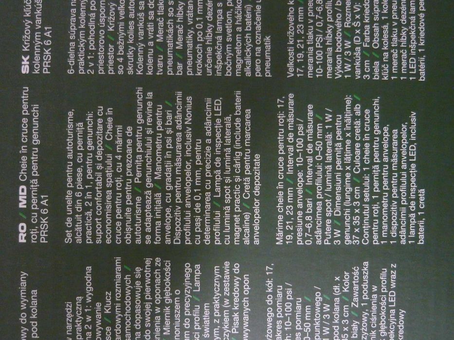 Cheie auto roți cruce NOUĂ prezoane 17, 19, 21, 23