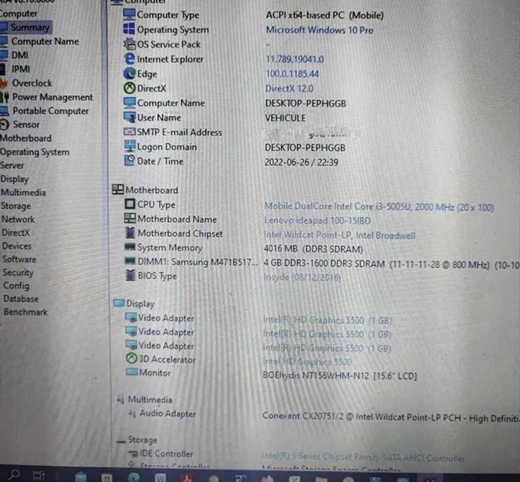 Laptop LENOVO ideapad 100-15IBD