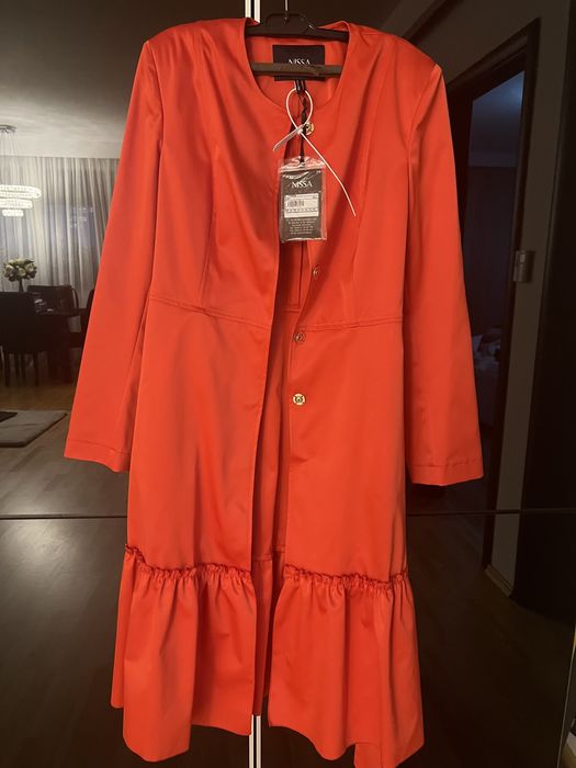 Trench Nissa, rosu, toamna-iarna