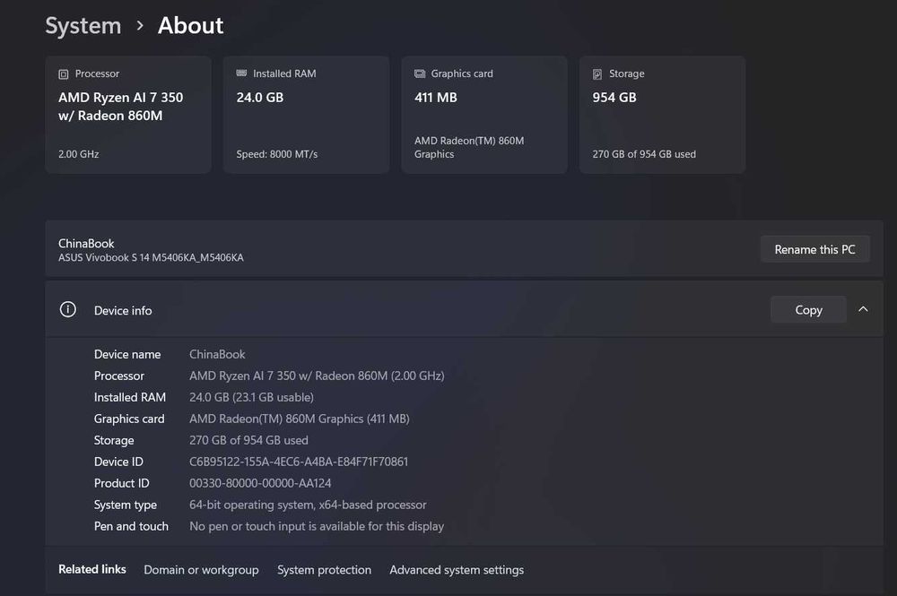 Laptop Vivobook S14 M5406KA | AMD Ryzen AI 7 350 | 24GB | 1TB | OLED