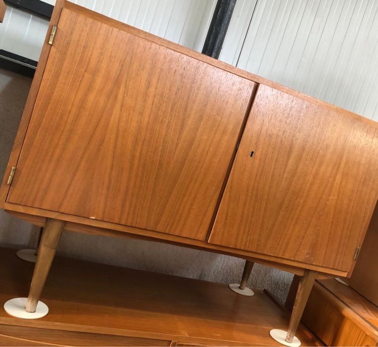 Mid century 2 consola dulap bar stereo pickup