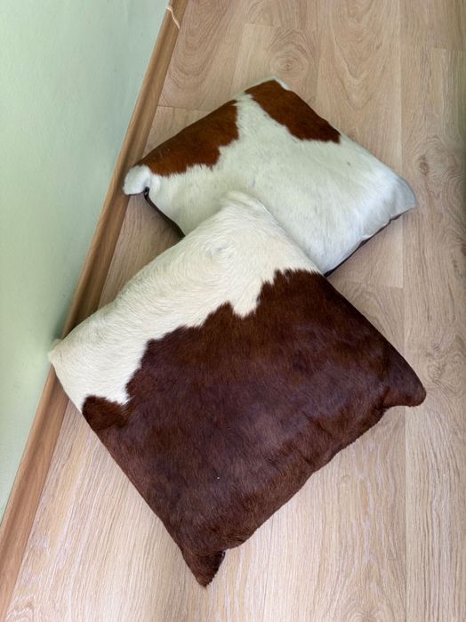 Декоративни възглавници естествена кожа 4 броя