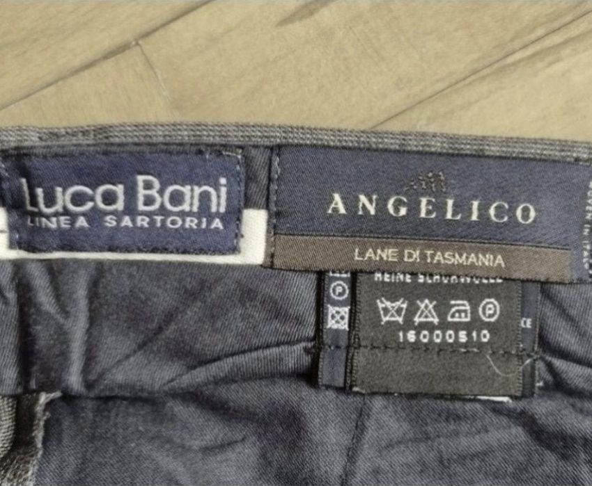 Pantaloni Angelico Luca Bani, Lână Woolmark Noua Virgină Tasmania 48