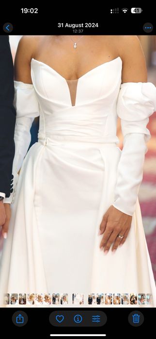 A-line, model vera sposa-maylis, 36/xs, cu trena, pret initial 7500lei