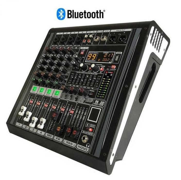 Mixer profesional amplificat,4 canale,afisaj,450 watt,sunet HI FI,nou!