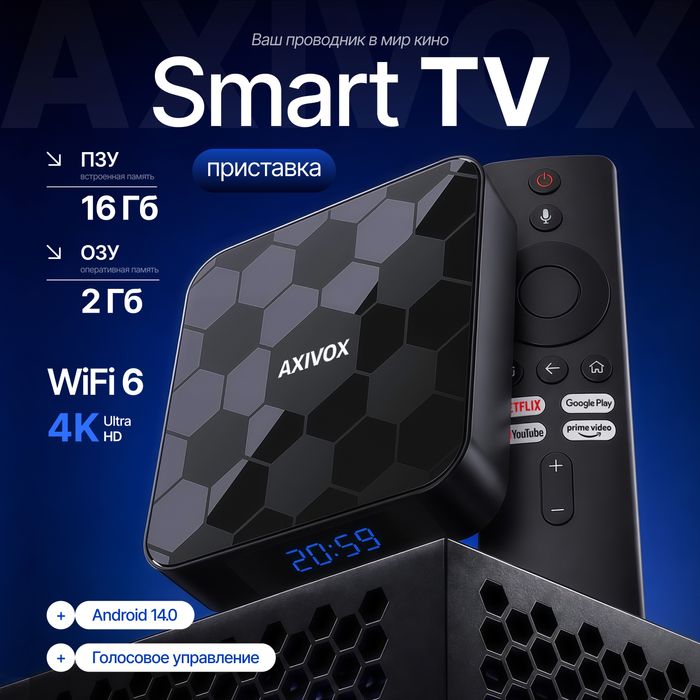 Смарт тв приставка для телевизора android tv