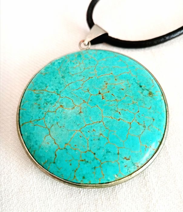 Красив бохо комплект колие и пръстен с тюркоаз