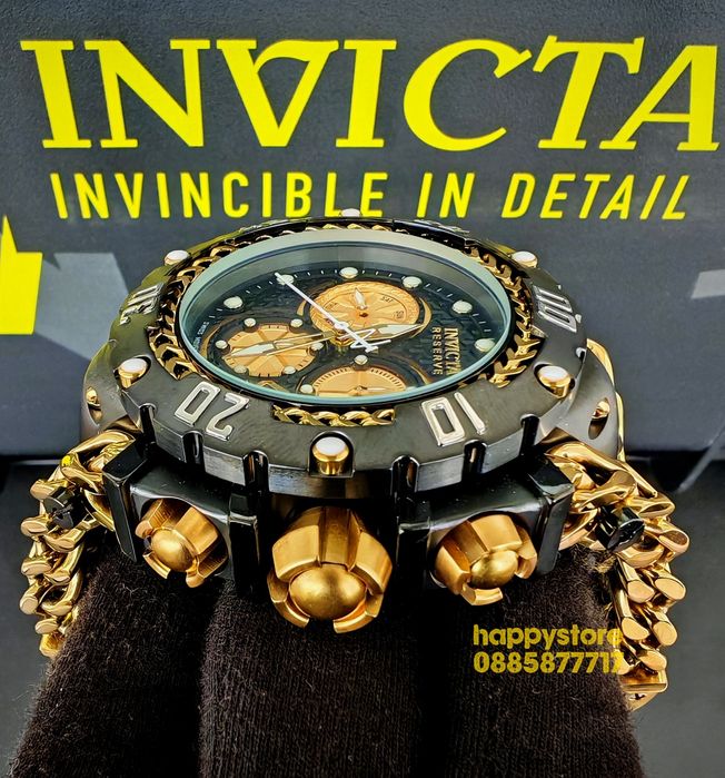 INVICTA Gladiator Black/Gold 60 mm, Инвикта нов ръчен часовник
