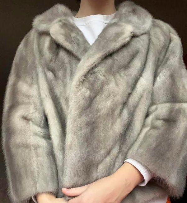 Луксозно късо яке / болеро от Норка – ЦЕЛИ КОЖИ, цвят Сапфир