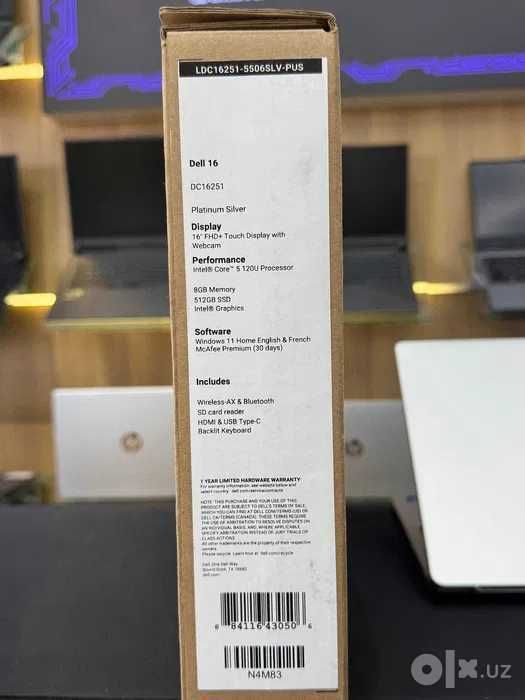 Laptop Dell 16 Intel Core 5 120U 8/512GB 16.0" IPS FHD+ Touch