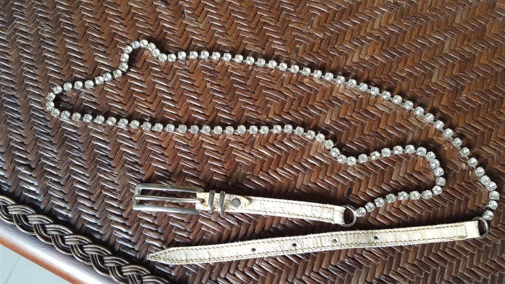 Ефектен колан с камъни цирконии, 94-101см и  дамска гривна Zable