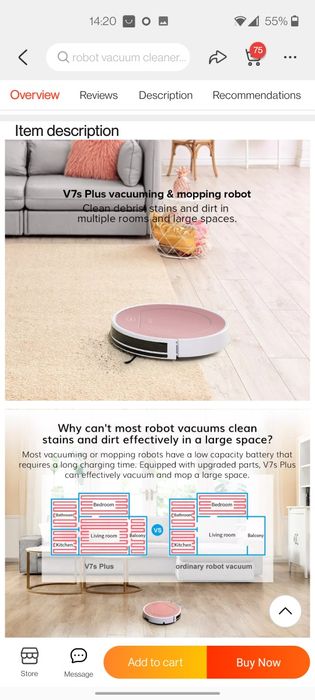 Прахосмукачка робот ILife v7s plus