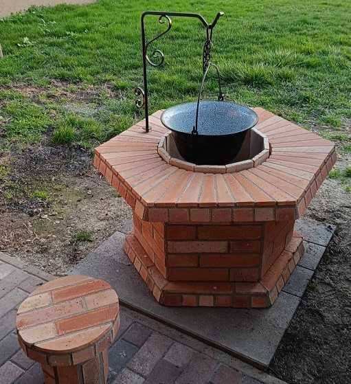 VATRĂ PENTRU CEAUN – STIL RUSTIC  (model mic, formă rotundă)