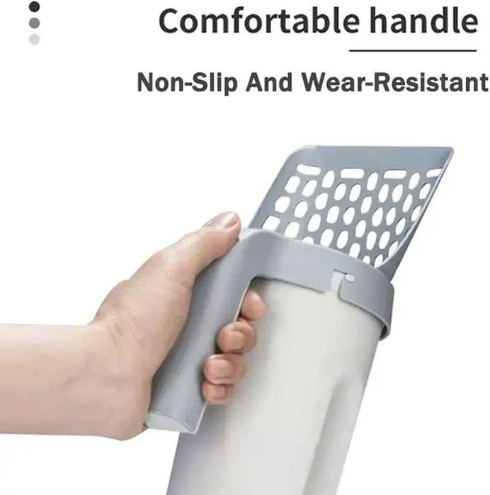 Лопатка за котешки тоалетни с държач за торбички