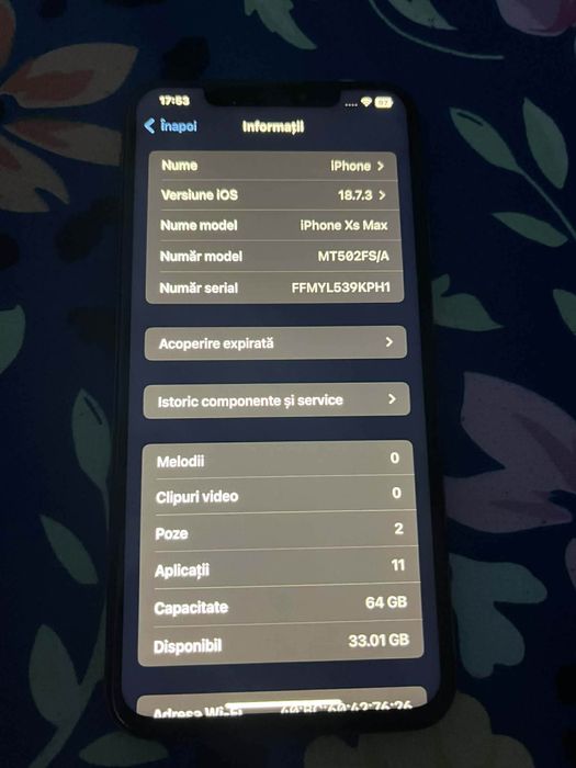 Iphone XS MAX 64GB impecabil Negru