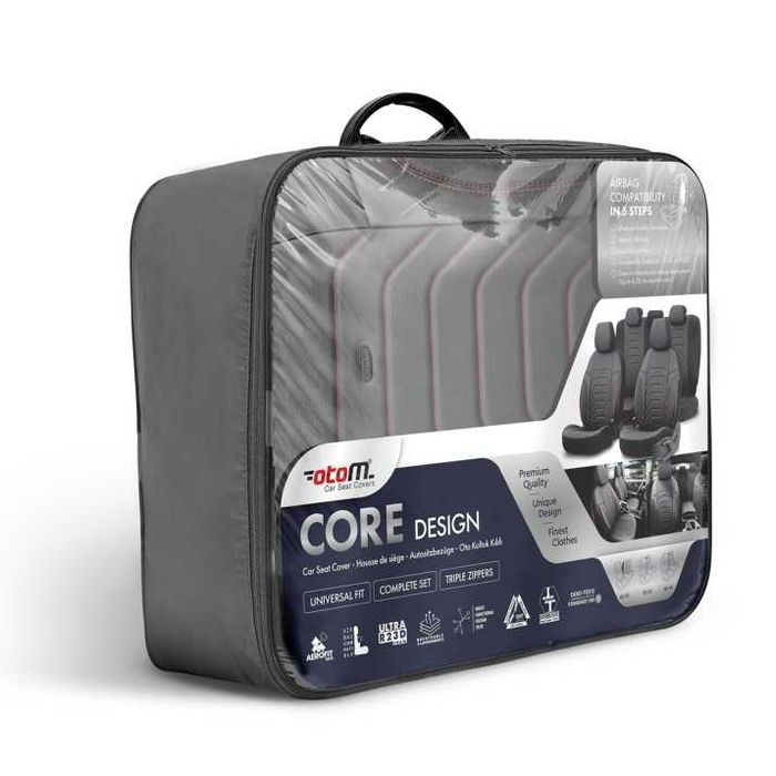 Луксозна тапицерия OTOM Core Design черна с червен шев