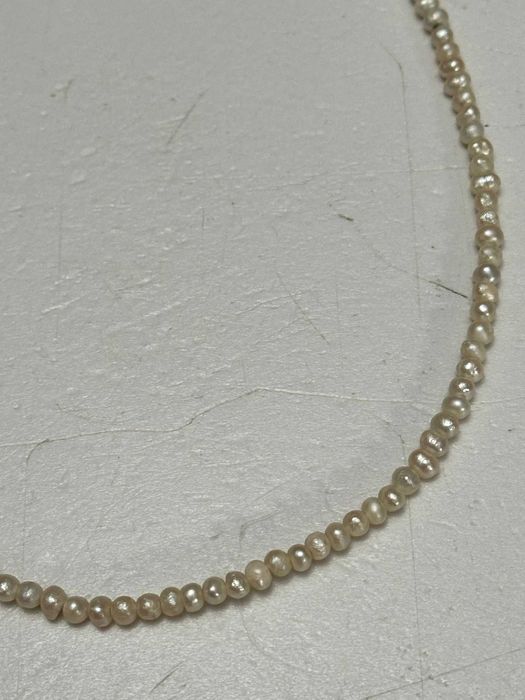 COLIER PERLE Naturale MICI + Inchizatoare ARGINT 925 - Vintage !